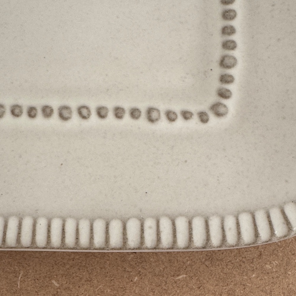 Hearth and Home | Ceramic Rectangular Serving Tray - White with Beaded Edge - Picture 6 of 6